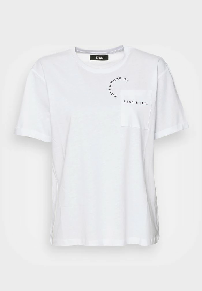 Zign PRINTED TEE - Print T-shirt - White 6 Zign PRINTED TEE - Print T-shirt - White - Image 4