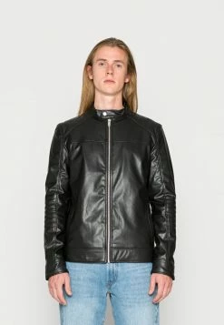 Zign Leather Jacket - Black