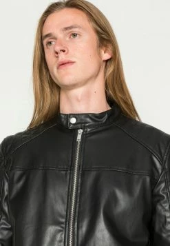 Zign Leather Jacket - Black -Zign 14b0261ab2f249649db639f3976a09a4