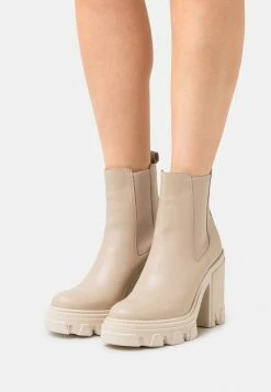 Zign LEATHER - High Heeled Ankle Boots - Beige