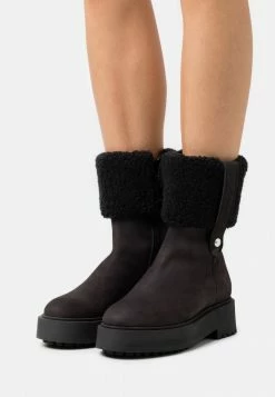 Zign LEATHER - Platform Ankle Boots - Black