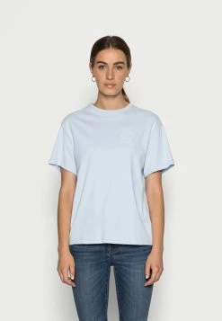 Zign BOTANICAL DYE TONIA EARTH LOVER EMBROIDERY - Basic T-shirt - Light Blue