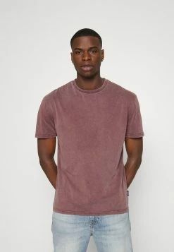 Zign 2 PACK - Basic T-shirt - Black/bordeaux