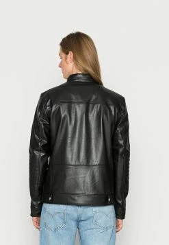 Zign Leather Jacket - Black -Zign 345e12ecf15a4e7eb2bfa4e46175a323