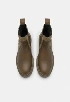 Zign LEATHER - Platform Ankle Boots - Khaki -Zign 3bd0f944534b417aa8711b94f39633b7