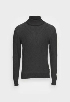 Zign TWO TONE JUMPER - Jumper - Mottled Dark Grey -Zign 3c284ae448bc4ce2b299670e266ba1c2