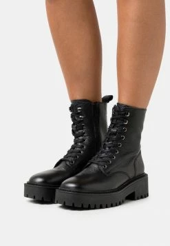 REDEZIGN LEATHER - Platform Ankle Boots - Black