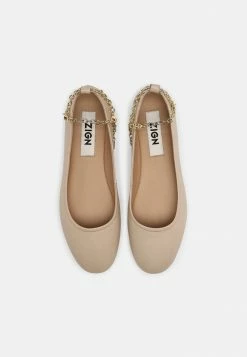 Zign Ankle Strap Ballet Pumps - Beige -Zign 42c124f86d134b22bed5c784de2790d1