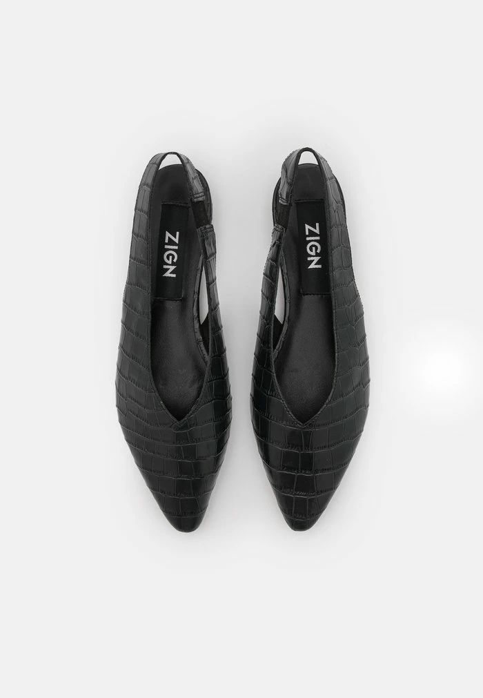 Zign LEATHER - Slingback Ballet Pumps - Black 8 Zign LEATHER - Slingback Ballet Pumps - Black - Image 6