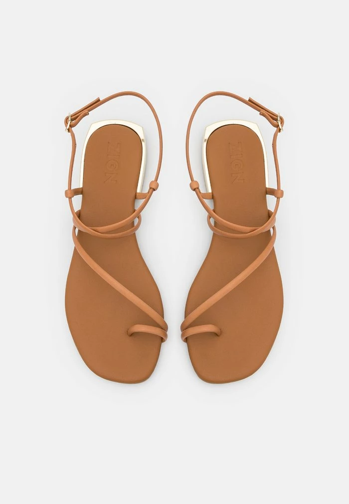 Zign T-bar Sandals - Cognac 8 Zign T-bar Sandals - Cognac - Image 6