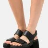 Zign LEATHER - Platform Sandals - Black -Zign 4f3d3c8f14634592bdb94fbc091905e6