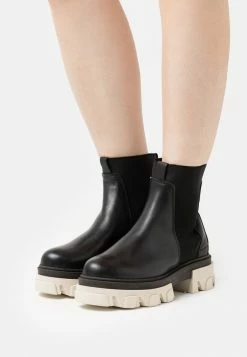 Zign LEATHER - Platform Ankle Boots - Black