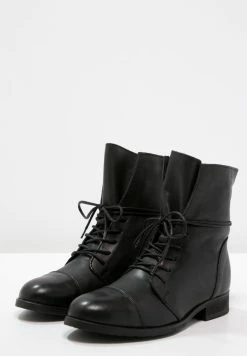 Zign Lace-up Ankle Boots - Black 12 Zign Lace-up Ankle Boots - Black -Zign 5d9b6e6187d542b9bf51576211b0edf6