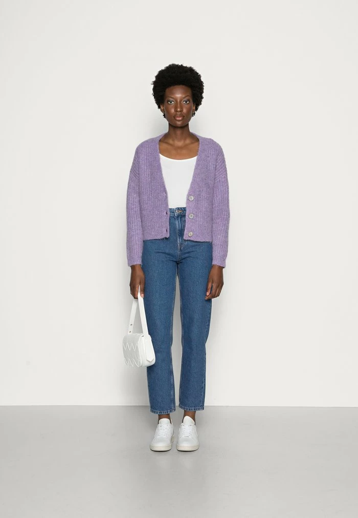 Zign WOOL BLEND JUMPER - Cardigan - Lilac 4 Zign WOOL BLEND JUMPER - Cardigan - Lilac - Image 2