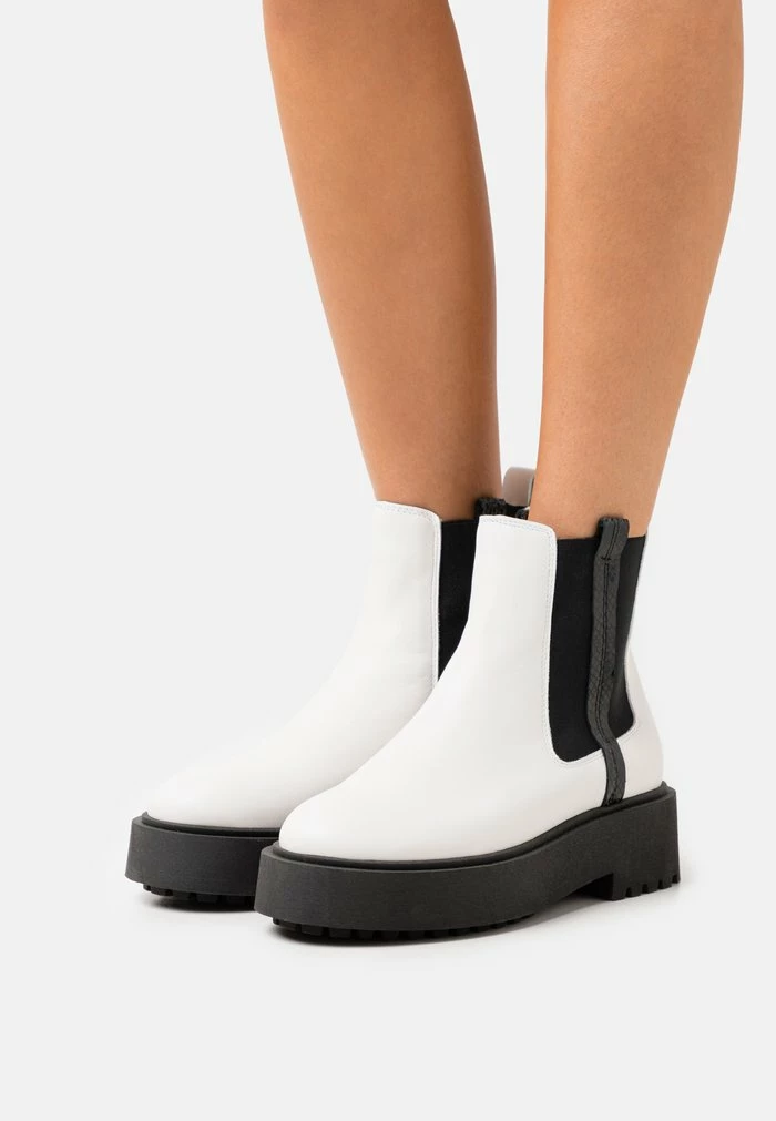 Zign LEATHER - Platform Ankle Boots - White 3 Zign LEATHER - Platform Ankle Boots - White