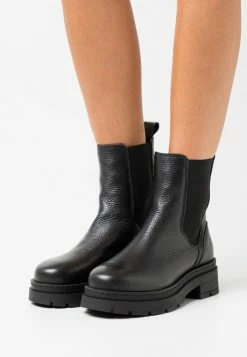 Zign LEATHER - Platform Ankle Boots - Black