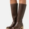 Zign LEATHER - Platform Boots - Brown -Zign 7ea2d7027aff408ba60b88ae43c0bec1