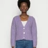 Zign WOOL BLEND JUMPER - Cardigan - Lilac -Zign 7fe05ddcf75c487fa6f7158670036bb3