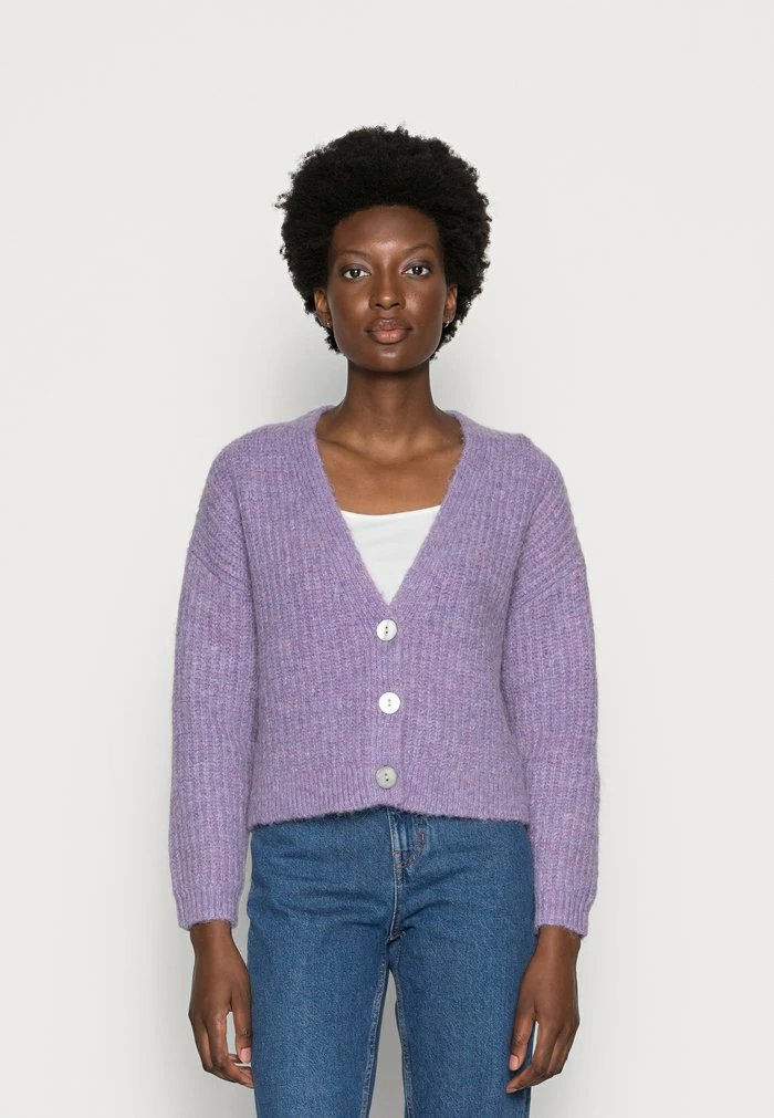 Zign WOOL BLEND JUMPER - Cardigan - Lilac 3 Zign WOOL BLEND JUMPER - Cardigan - Lilac
