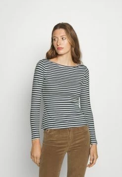 Zign Long Sleeved Top - Dark Green/white