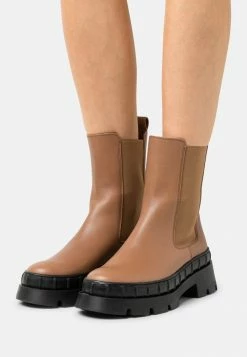 Zign LEATHER - Platform Ankle Boots - Camel