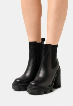 Zign LEATHER - High Heeled Ankle Boots - Black