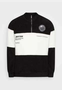 Zign ZIP UP - Fleece Jumper - Black/off-white -Zign 8b0f61e885ce43a9b72f7c97bdf73113