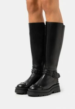 Zign LEATHER - Platform Boots - Black
