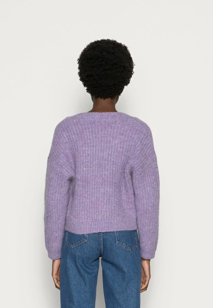 Zign WOOL BLEND JUMPER - Cardigan - Lilac 5 Zign WOOL BLEND JUMPER - Cardigan - Lilac - Image 3