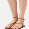 Zign T-bar Sandals - Cognac