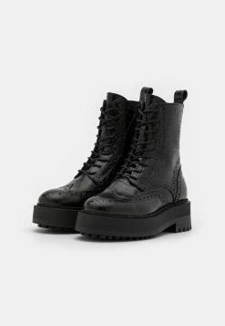 Zign LEATHER - Platform Ankle Boots - Black -Zign 9f8635dcd3734949b1deca6be39418a9