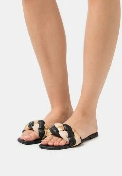 Zign LEATHER - Mules - Black/gold/beige