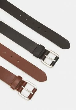 Zign LEATHER UNISEX 2 PACK - Belt - Black/cognac -Zign a4daa879f2e44fa0832a2858e1073b94