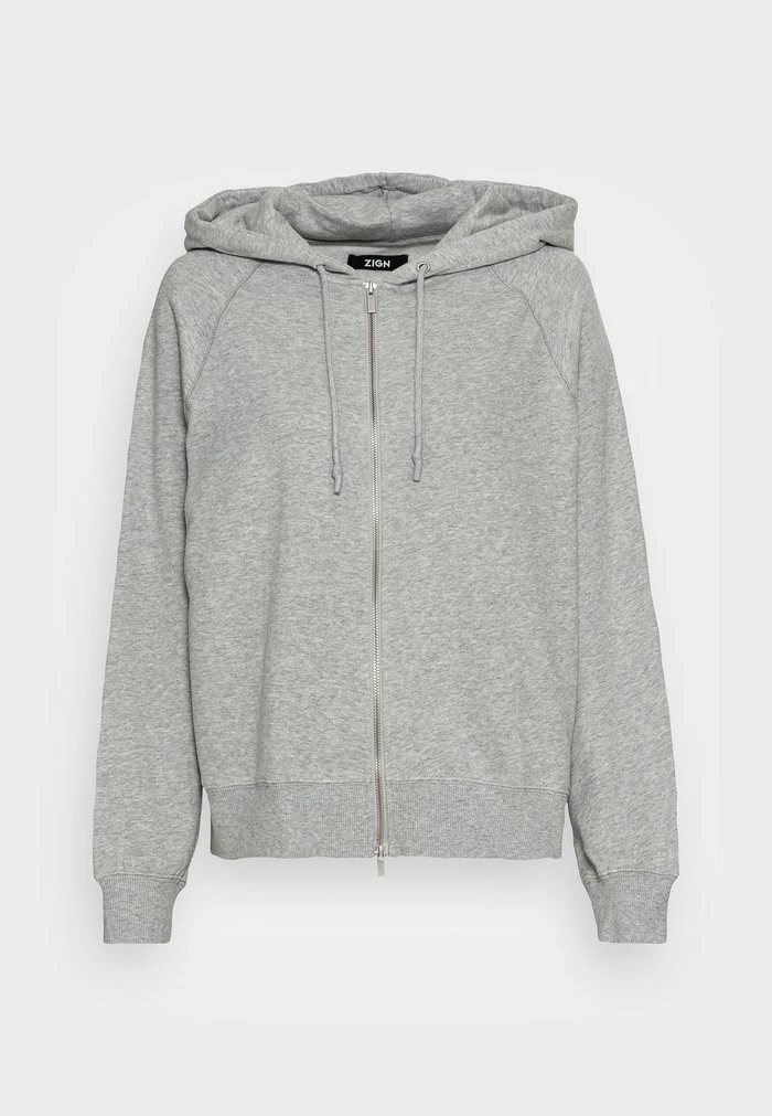 Zign Zip-up Sweatshirt - Mottled Light Grey 3 Zign Zip-up Sweatshirt - Mottled Light Grey