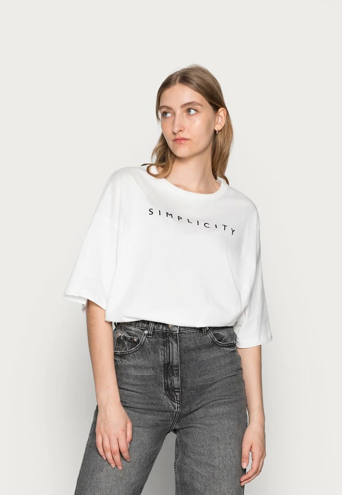 Zign SIMPLICITY TEE - Print T-shirt - Off-white 3 Zign SIMPLICITY TEE - Print T-shirt - Off-white