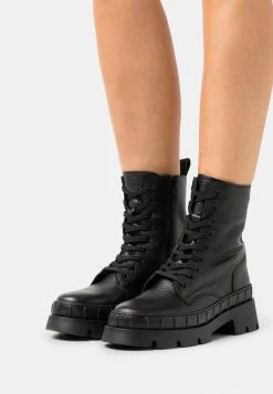 Zign Lace-up Ankle Boots - Black