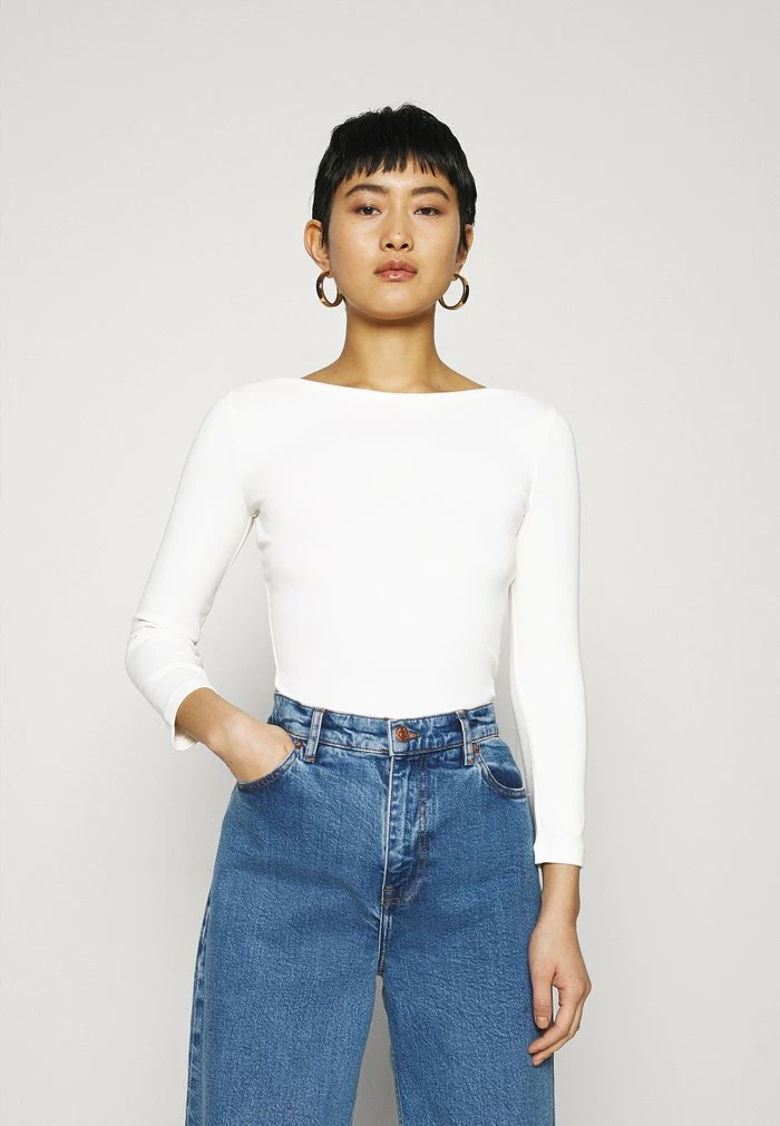 Zign PREMIUM 3/4 Sleeve - Long Sleeved Top - Off-white 3 Zign PREMIUM 3/4 Sleeve - Long Sleeved Top - Off-white