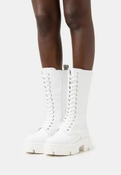 Zign RECYCLED LEATHER - Platform Boots - White