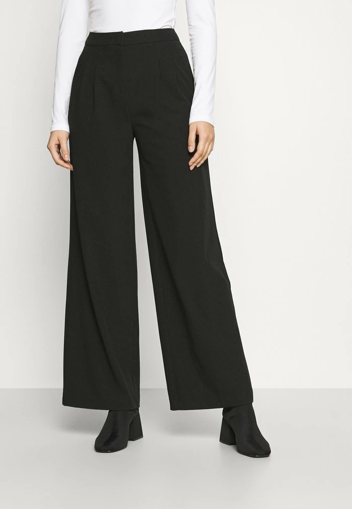 Zign Tailored Wide Leg Trouser With Pleats - Trousers - Black 3 Zign Tailored Wide Leg Trouser With Pleats - Trousers - Black