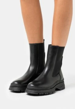 Zign LEATHER - Platform Ankle Boots - Black