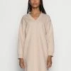 Zign SWEAT V NECK MINI DRESS - Day Dress - Camel -Zign c72cdcf0eca4470eb429236804221e70