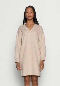 Zign SWEAT V NECK MINI DRESS - Day Dress - Camel