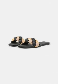 Zign LEATHER - Mules - Black/gold/beige -Zign c7aedb9893494dfaaa71e809a08b1ea9
