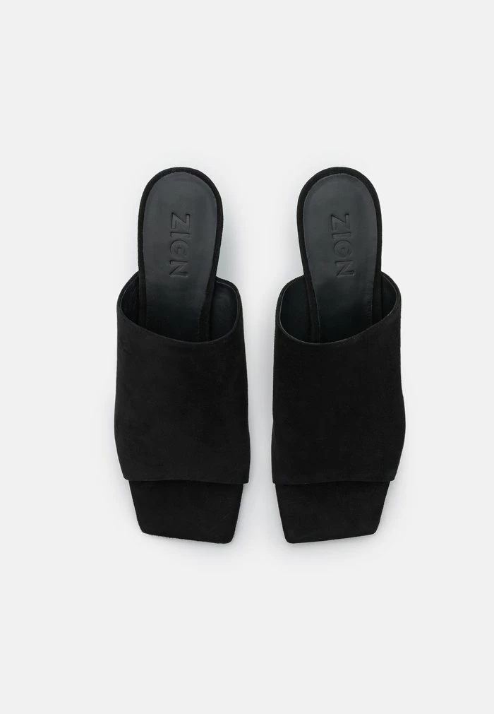 Zign LEATHER - Heeled Mules - Black 8 Zign LEATHER - Heeled Mules - Black - Image 6