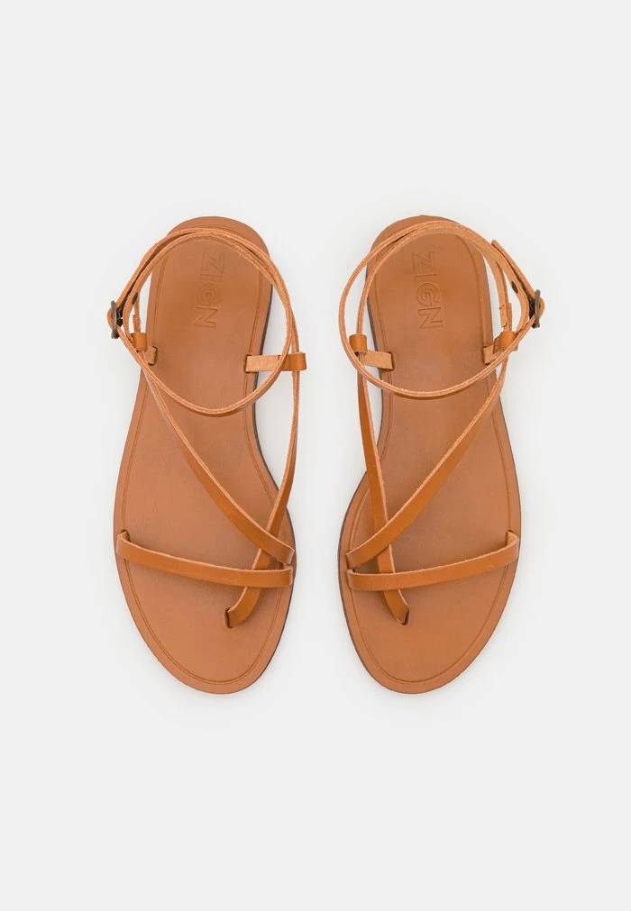 Zign T-bar Sandals - Cognac 8 Zign T-bar Sandals - Cognac - Image 6