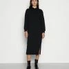 Zign Casual Winter Sweat Hooded Maxi Slits Dress - Day Dress - Black -Zign d3d4f7ad246e4a56b5c9a838f4571746