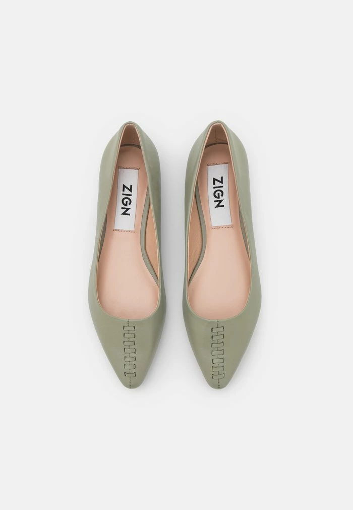 Zign Ballet Pumps - Khaki 8 Zign Ballet Pumps - Khaki - Image 6