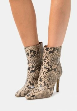 Zign High Heeled Ankle Boots - Light Brown/black