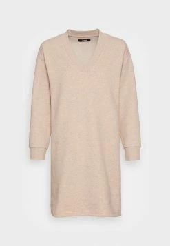 Zign SWEAT V NECK MINI DRESS - Day Dress - Camel -Zign d74a0cb055dd4f21ad2d99242c351d30