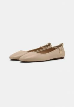 Zign Ankle Strap Ballet Pumps - Beige -Zign d806eac556b04997873181ab61d412dd